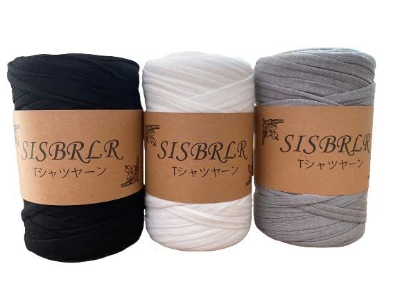 タイプC SISBRLR Tシャツヤーン 手芸 ハンドメイド diy 初心者向け オリジナル リサイクルヤーン ファブリックヤーン 糸 3個セット (タイプC)