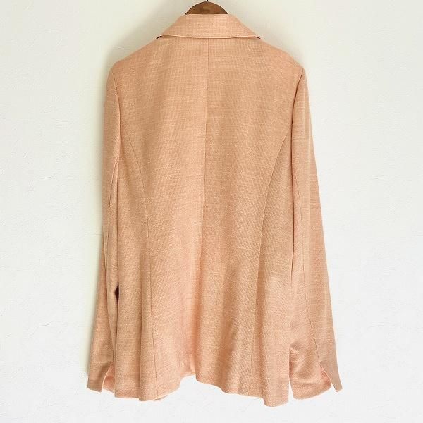 snc レリアン Leilian ジャケット 13 オレンジ系 シルク混 麻混
