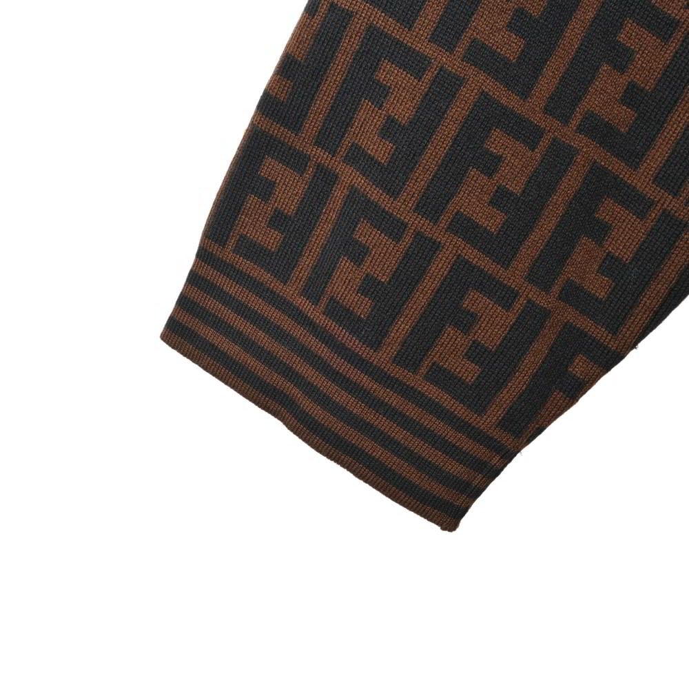 FENDI フェンディ ズッカ カーディガン ヴィンテージ ライトブラウン FENDI ヴィンテージ ズッカ柄 ウール ニット カーディガン