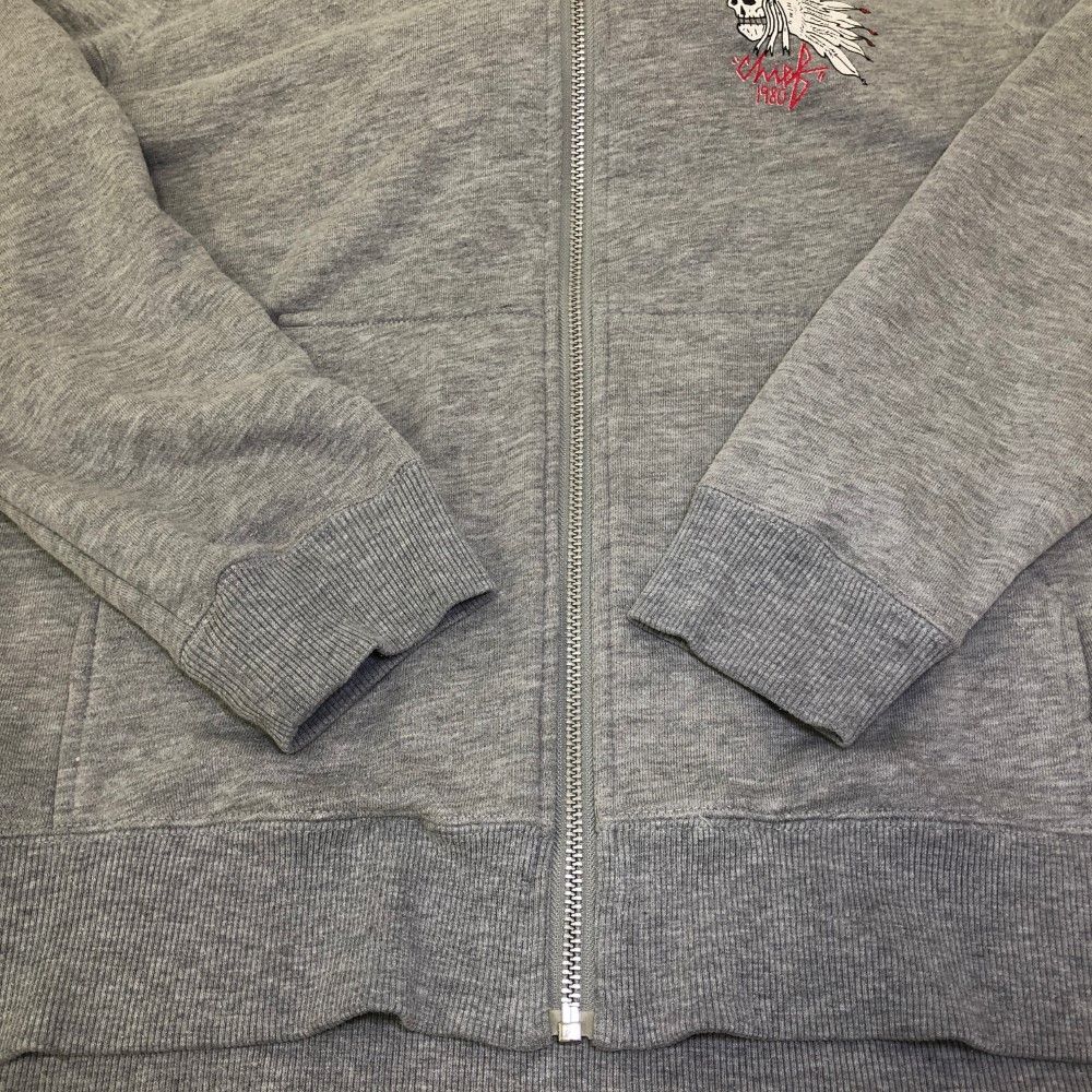 07w6004 ステューシー STUSSY スカルデザイン パーカー ジップ
