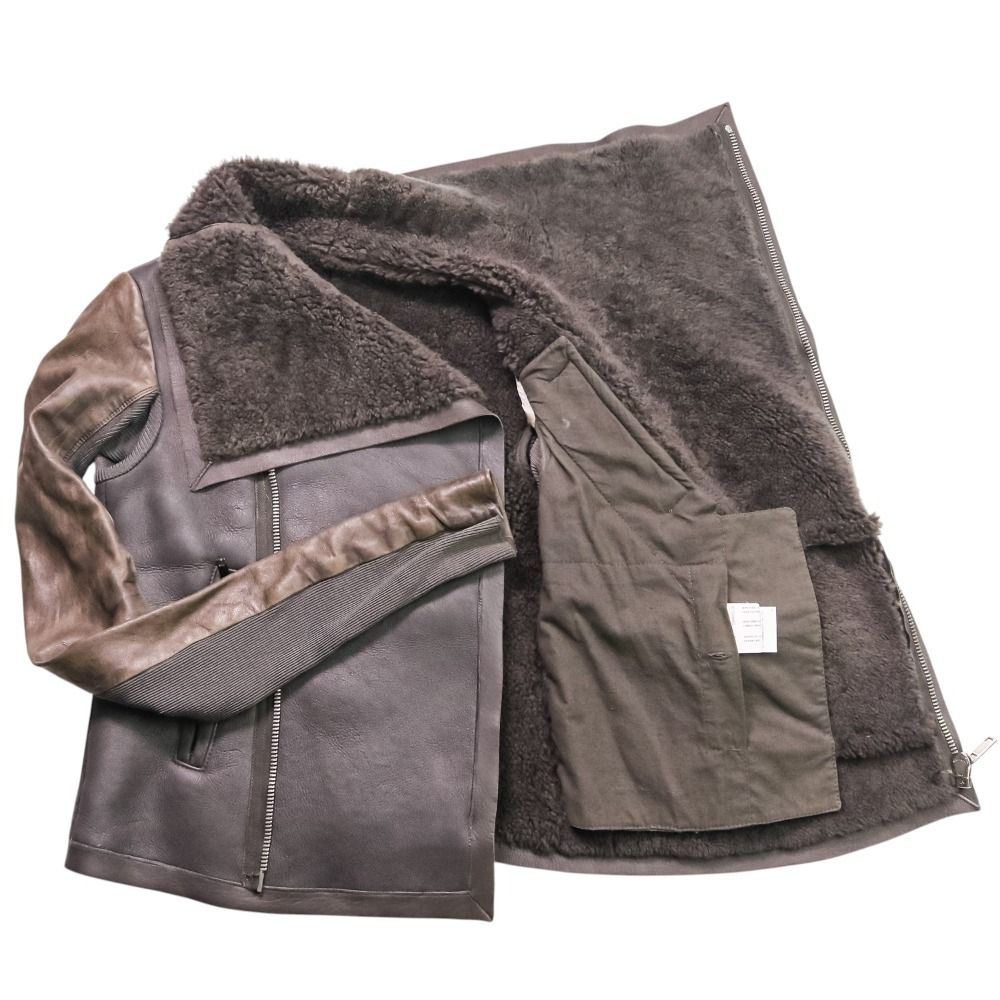 リックオウエンス ムートンライダースジャケット レザー 本革 Rick Owens - Rick Owens リックオウエンス ムートン レザー