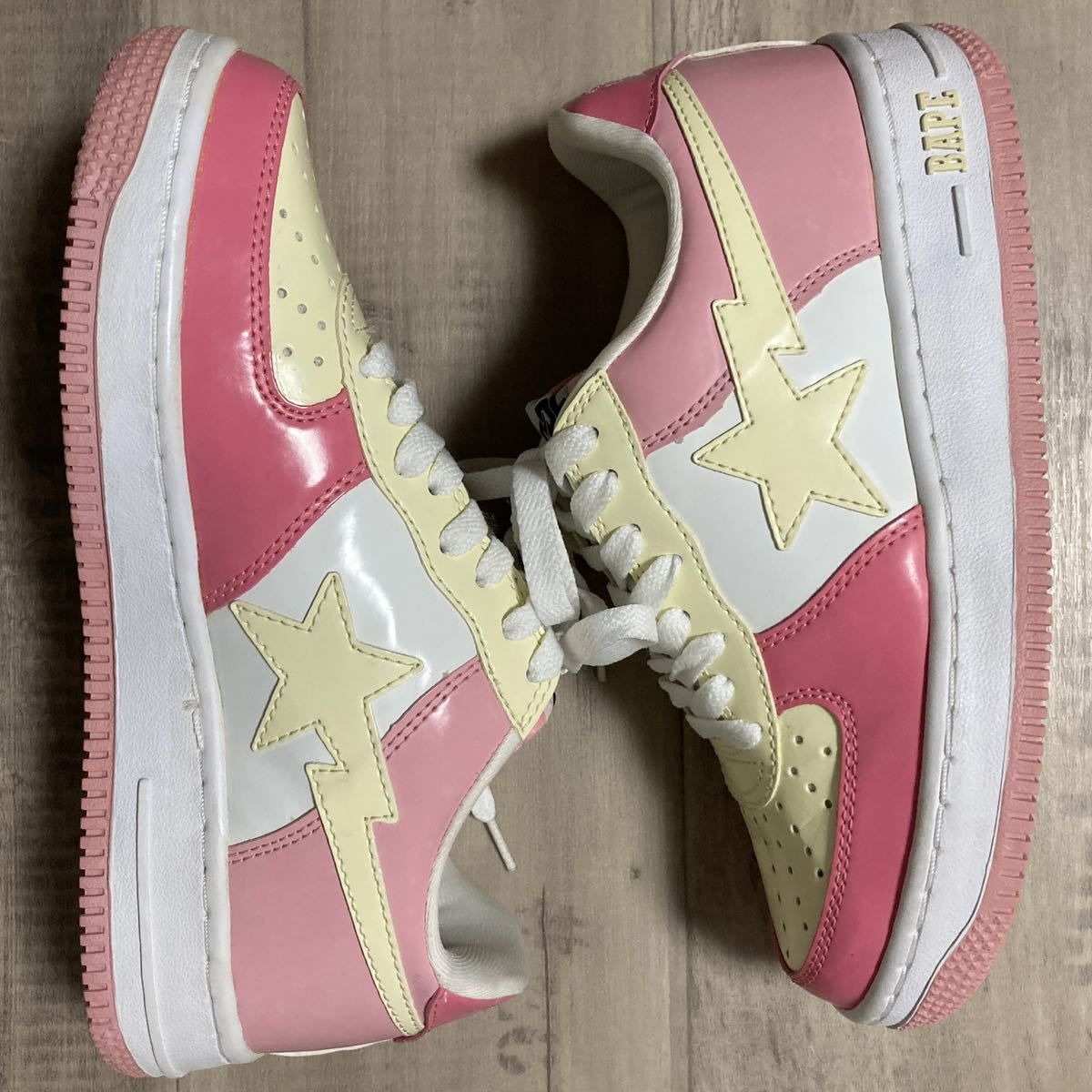 Peach cream BAPESTA スニーカー 23.5cm a bathing ape BAPE STA shoes sneakers エイプ  ベイプ アベイシングエイプ ベイプスタ NIGO - メルカリ