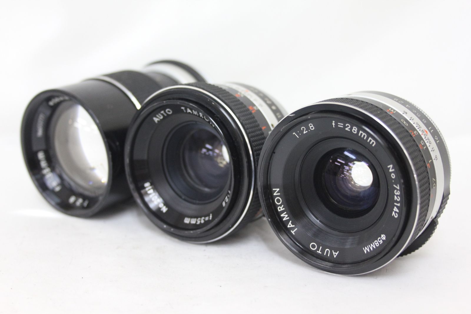 品 レンズ3点まとめ Auto Tamron 135mm F2.8 ニコンマウント 28mm F2.8 M42マウント 35mm F2.8 e213