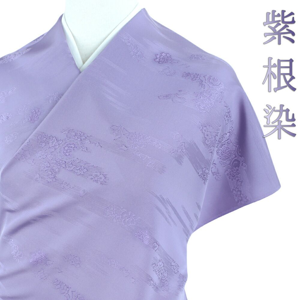 高級ちりめん 花柄紫色 着物反物 絹100%【K-842】 高級ちりめん 花柄紫色 着物反物 絹100%【K-842】 小紋 反物 千