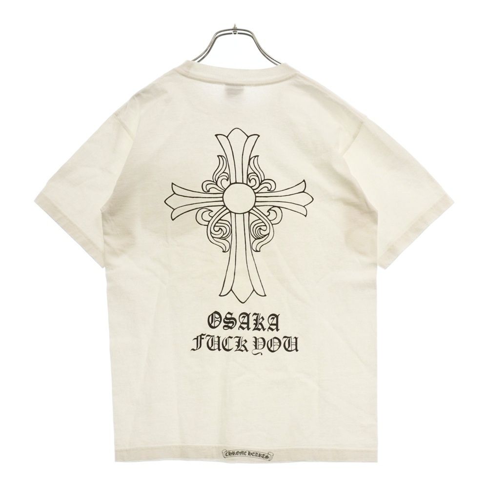 CHROME HEARTS (クロムハーツ) OSAKA FUCK YOU TEE 大阪限定 バッククロスロゴプリント 半袖Tシャツ カットソーホワイト