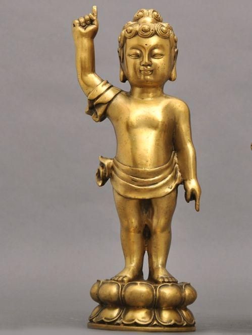 仏像 釈迦誕生仏 銅製 立像 お釈迦様 置物 仏具 お釈迦さま像 ブッダ 像