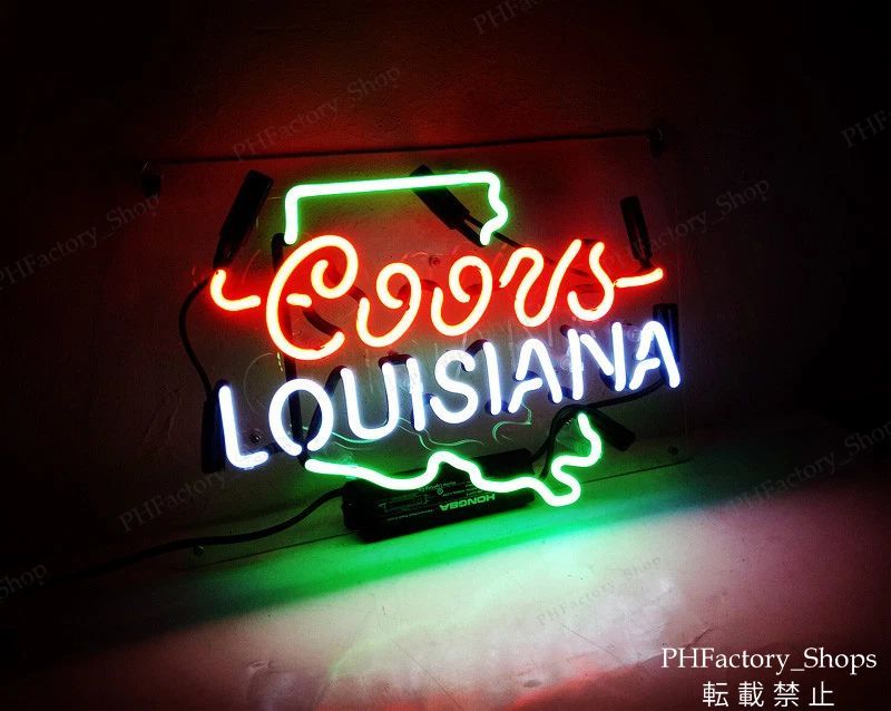 ネオンサイン Croos Louisiana ルイジアナ ネオンライト Beer バー カフェ ビール 装飾 ハンドメイド インテリア 壁掛け 室内装飾 広告看板 35x22cm A300