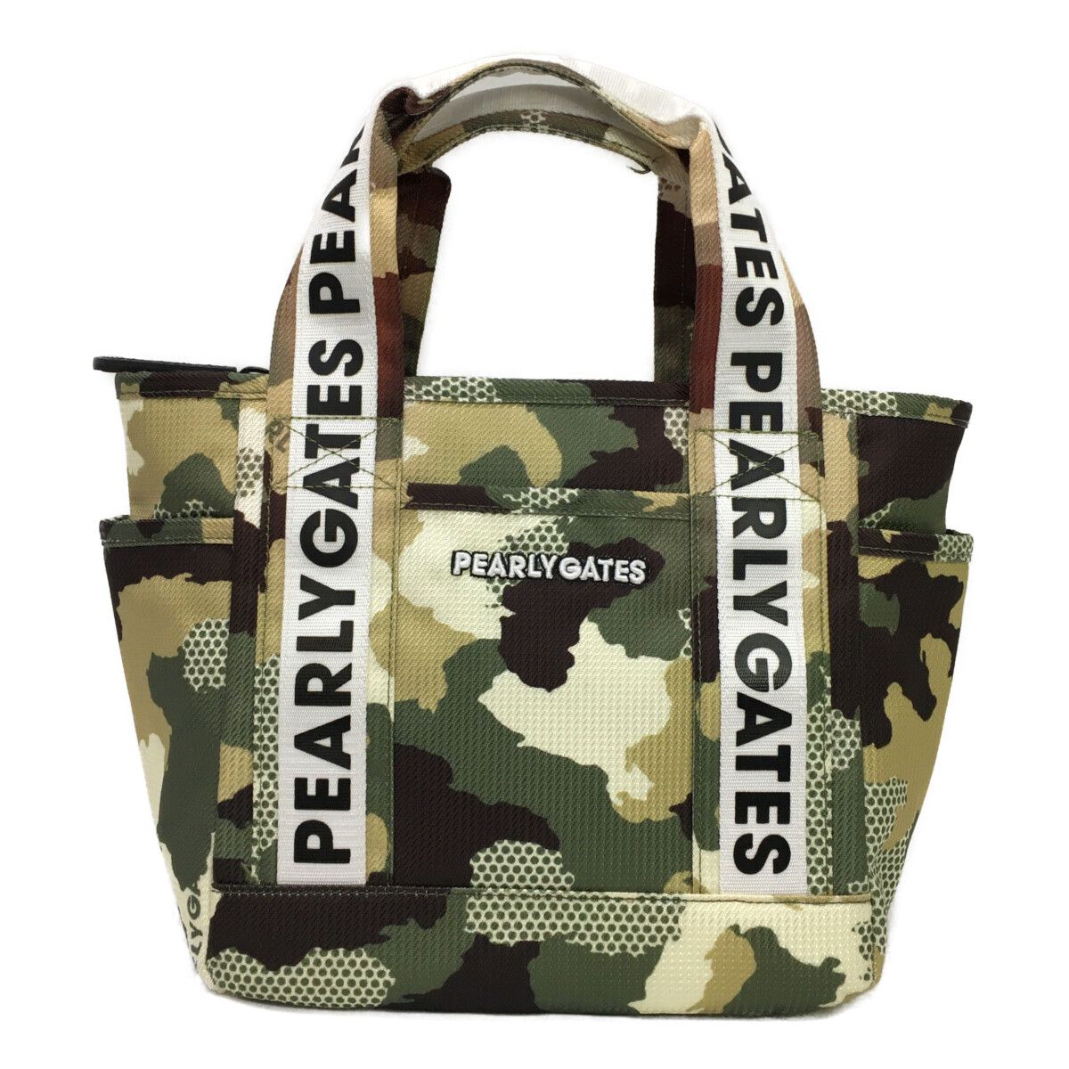  パーリーゲイツ PEARLY GATES カートバッグ グリーン系 ベージュ系 カモフラ柄 ラウンドバッグ