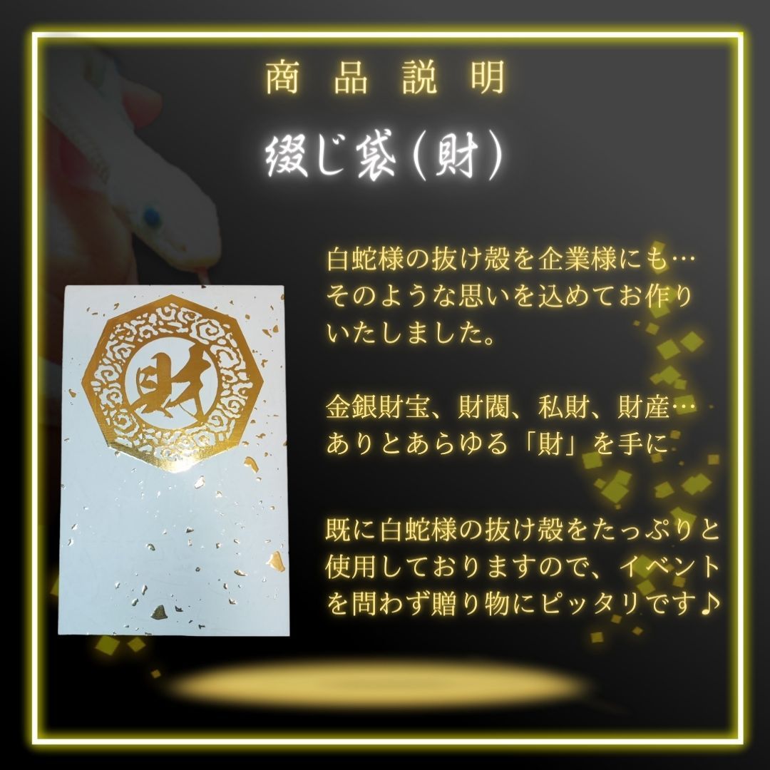 37 「財」の封じ袋 金運 開運 白蛇の抜け殻 金運アップ-