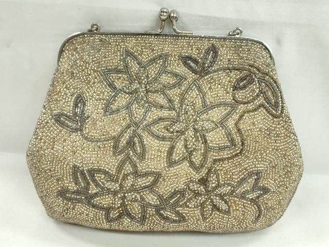 平和屋着物▽和装小物 和装バッグ ハンドバッグ ビーズバッグ 花柄