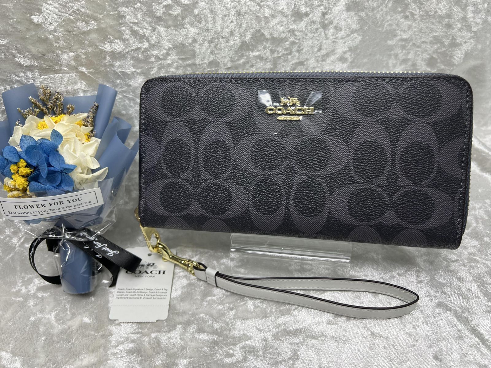 クリスマス特集2025 長財布 コーチ coach クレイジーパターン 仕切っ ブラック 小物