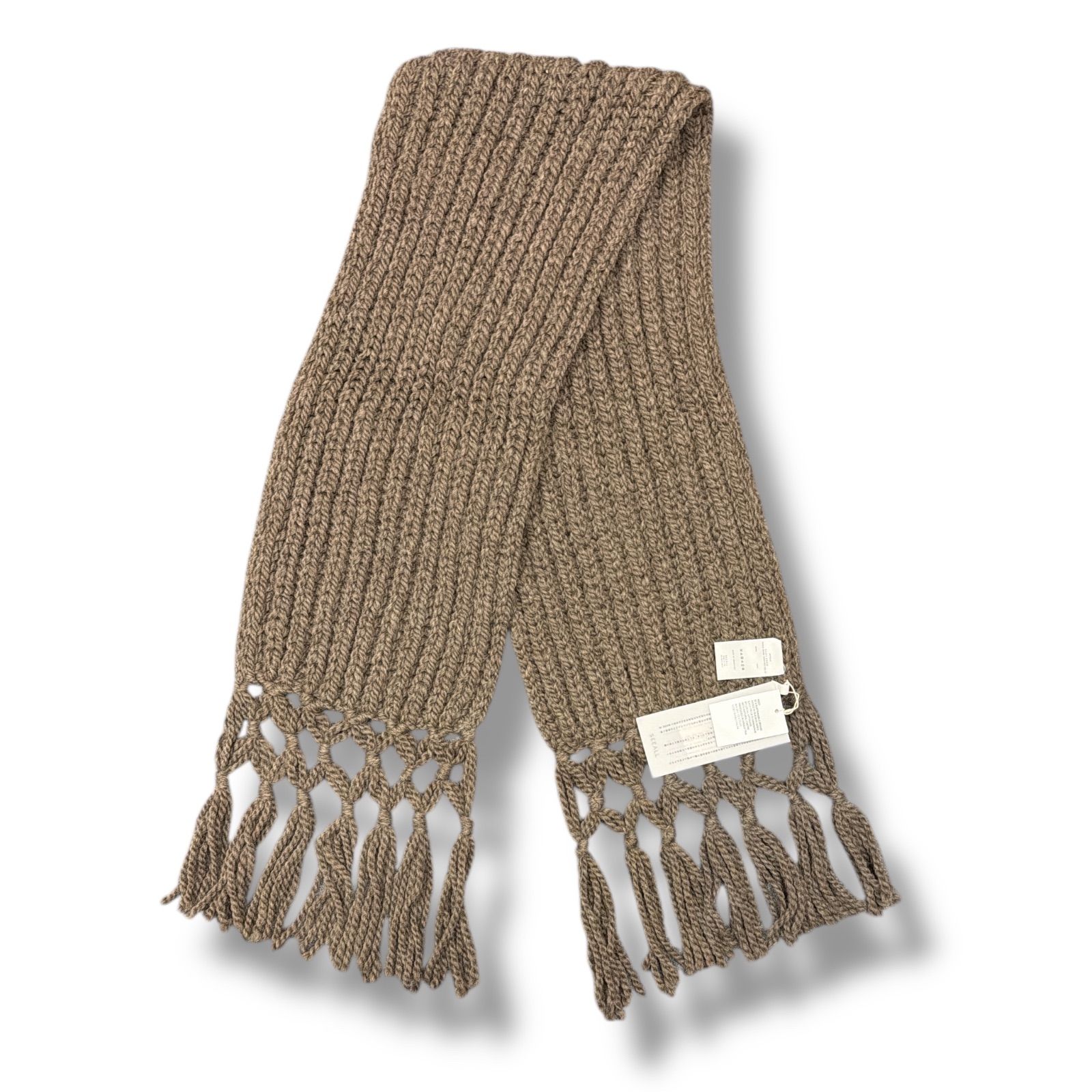 参考上代52800円 SEEALL HAND KNITTED STOLE ハンドニットストール マフラー シーオール SAU 41 KN 890 ヴィソンオスクロ 94831 A 9