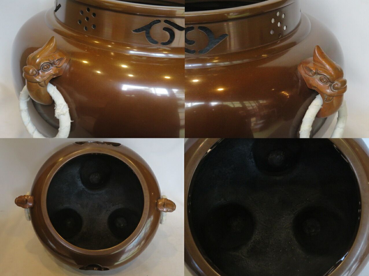 六月◇特売品）高岡鋳師 金森紹栄作 南鐐摘み平丸霰釜添 唐銅