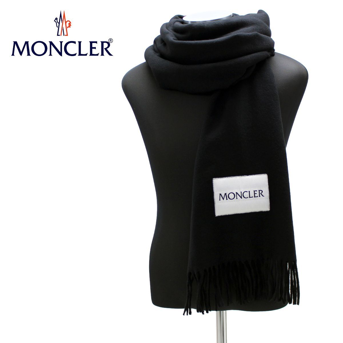 146 MONCLER モンクレール 3C00012 595MA ブラック SCIARPA ウール ...