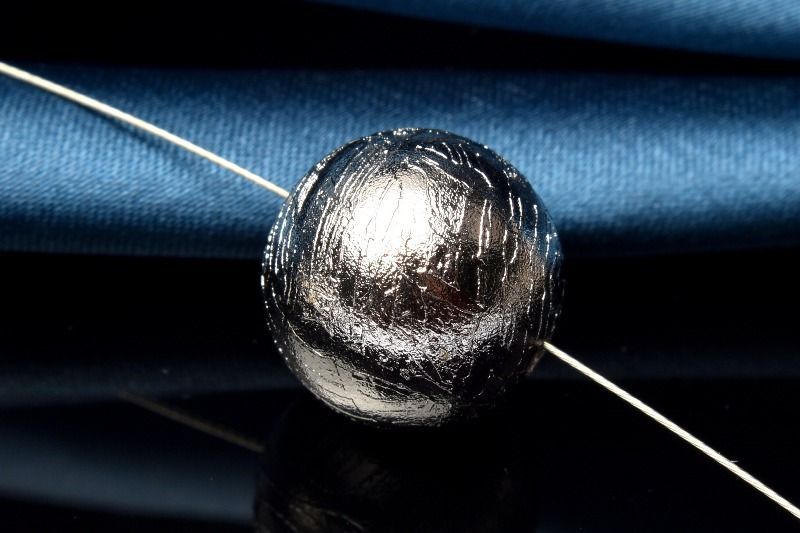 アルタイ隕石 メテオライト 18mm シルバーコーティング ビーズ 1個売り パワーストーン 天然石 _PRG2191-18