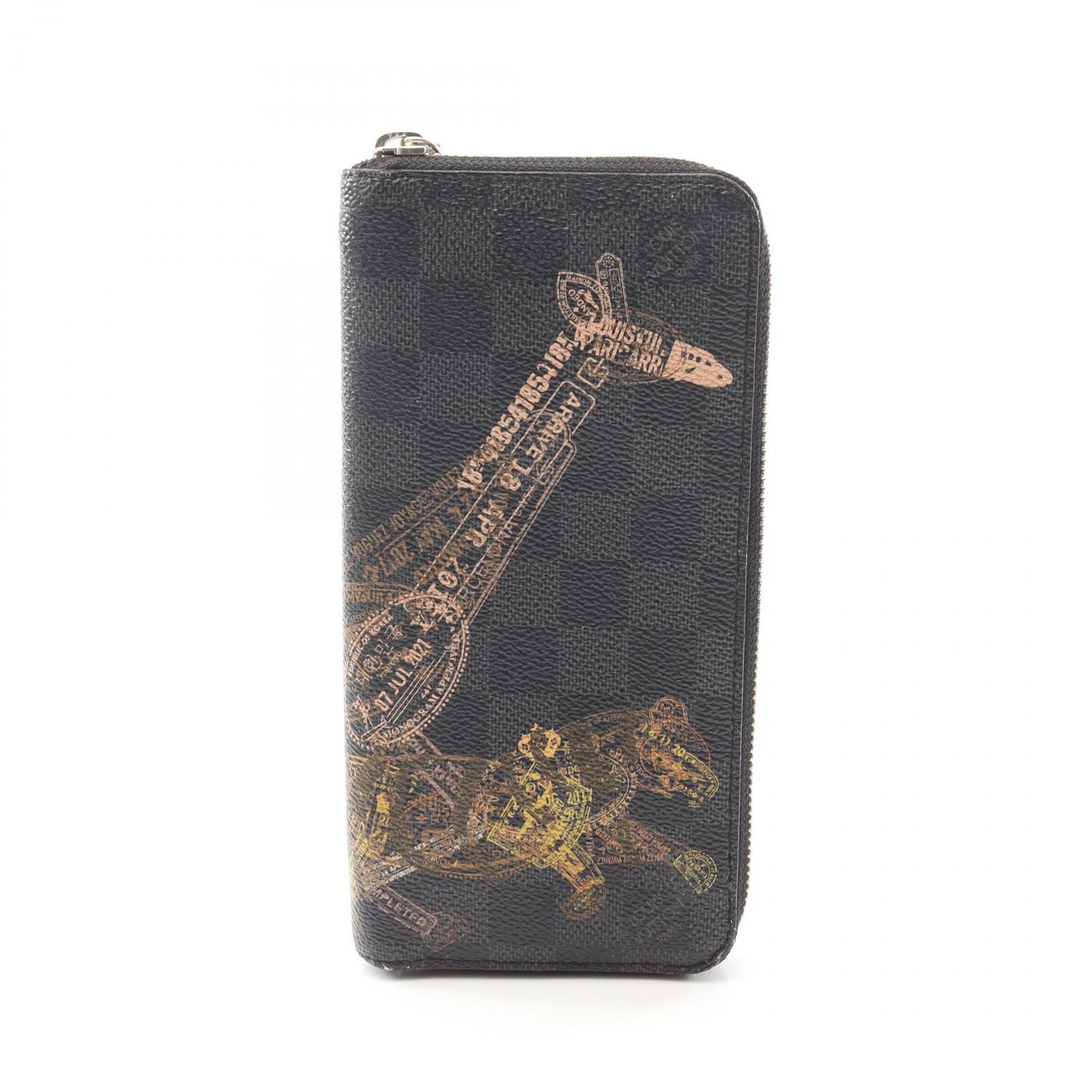 ルイ ヴィトン LOUIS VUITTON ラウンド長財布 ジッピーウォレット ヴェルティカル ダミエグラフィット N64606 PVCコーティングキャンバス ジッピーウォレット ヴェルティカル メンズ Used B