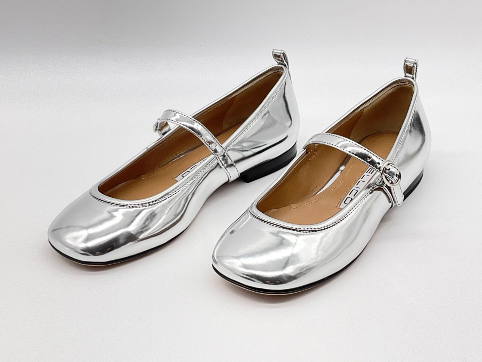 新品 PELLICO ペリーコ 36 シルバー メリージェーンフラットシューズ