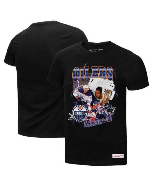【送料無料】 ミッチェル&ネス メンズ Tシャツ トップス Men's Connor McDavid Black Edmonton Oilers 2.0 Player Graphic T-Shirt Black