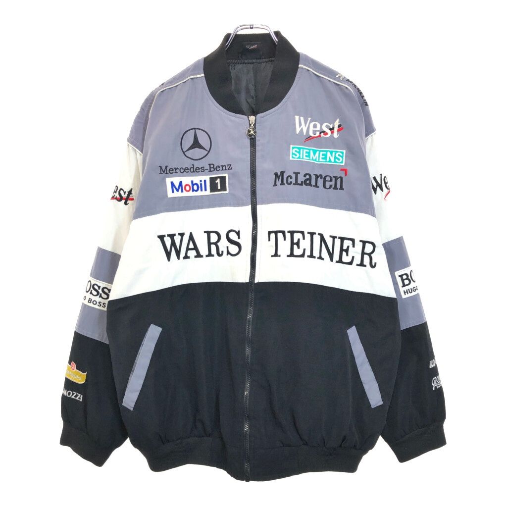 Mercedes Benz メルセデス・ベンツ レーシングジャケット 大きいサイズ 企業ロゴ グレー(メンズ XXL) 古着 V1850