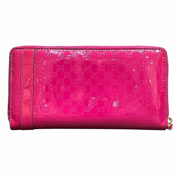 グッチ GUCCI GUCCIシマ ジップアラウンドウォレット 309758 エナメルピンク 長財布 レディース