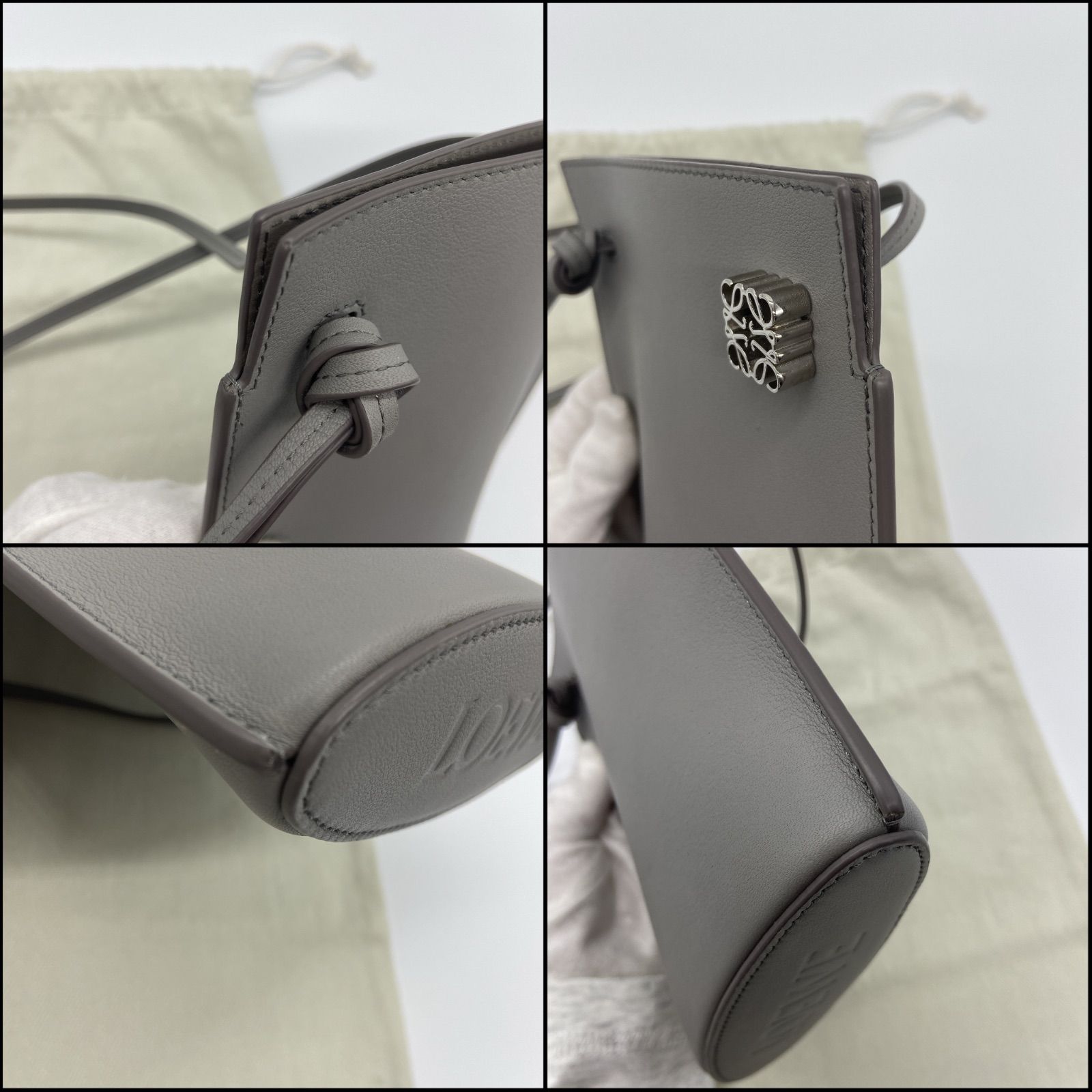 美品】 LOEWE ロエベ グレー スマホショルダーバッグ ダイス