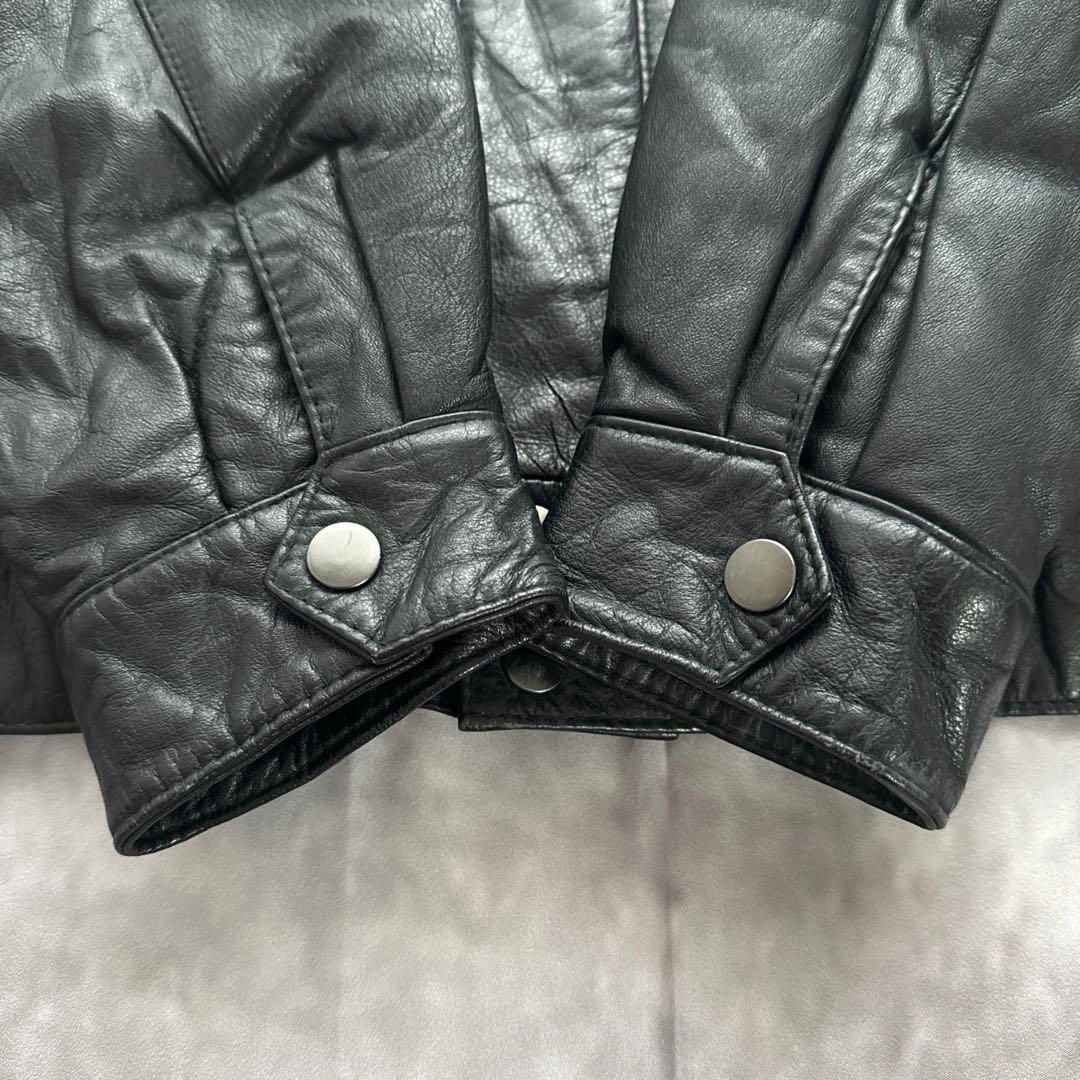 韓国古着 レザーブルゾン レザージャケット 革ジャン 本革 牛革