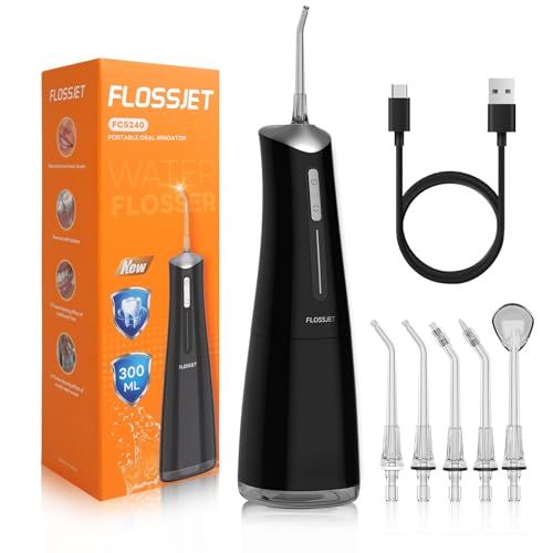 2025アップグレード FlossJet ジェットウォッシャー 口腔洗浄器 こうくう洗浄機 歯間ケア USB充電式 ４種類モード 替えノズル５本付き 口腔ケア コンパクト 外出用 IPX7防水 家庭用 旅行用 300MLタンク プレゼント