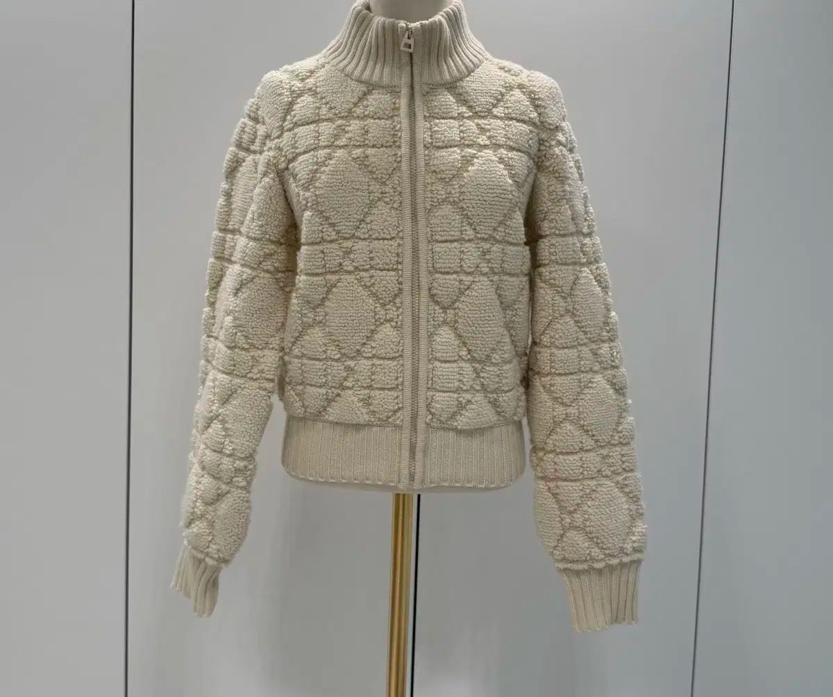 | DIOR Dior ディオール カナージュ ウール カシミヤ ジップアップ カーディガン 36