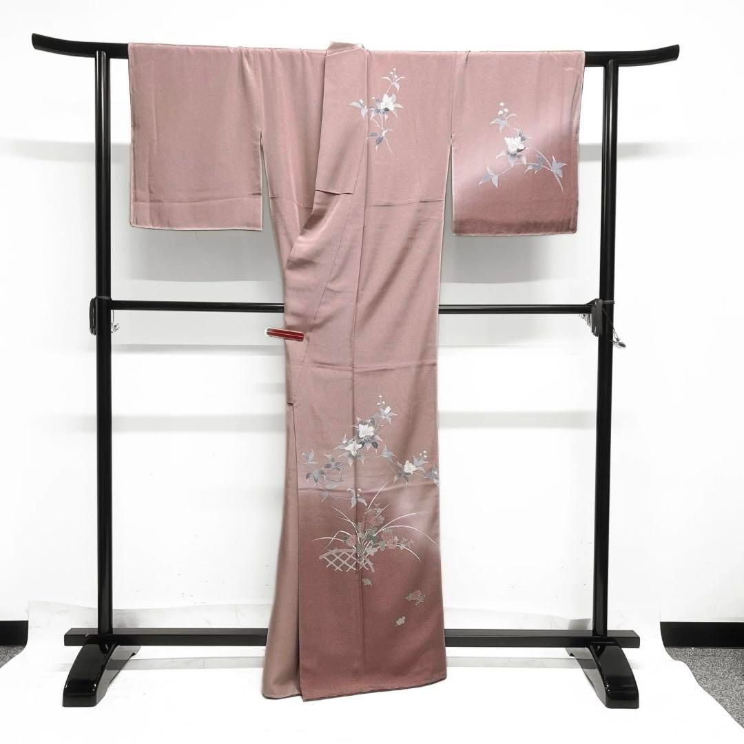 付け下げ 桜 菊 蛇籠 たたき染 着物 021a d - メルカリ