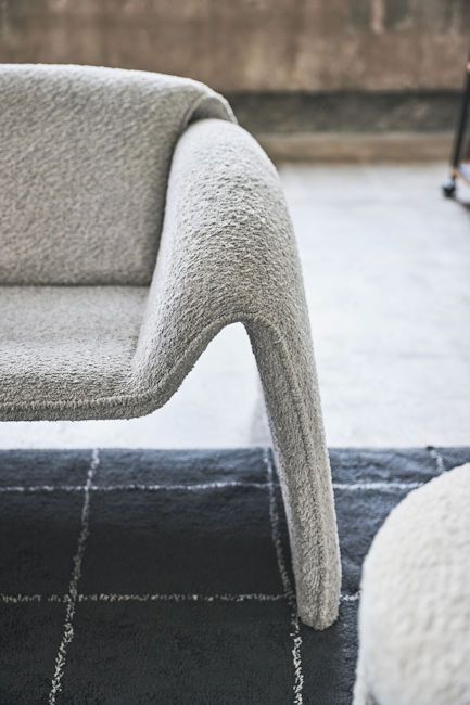 ブークレ生地シンプルソファ2人掛け幅162cm 北欧モダン ファブリック