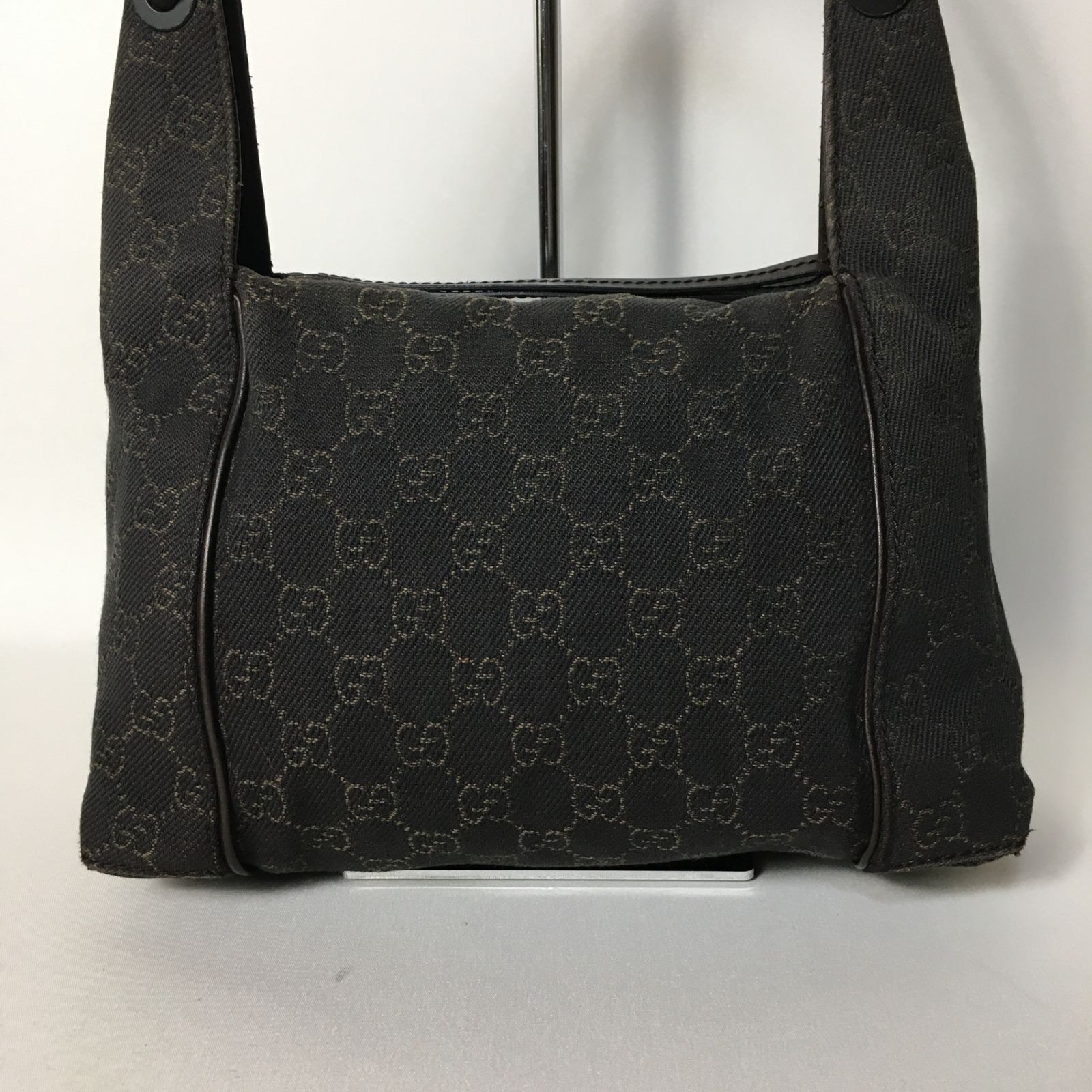 2507-146｜美品｜グッチ GGキャンバス ハンドバッグ ダーク
