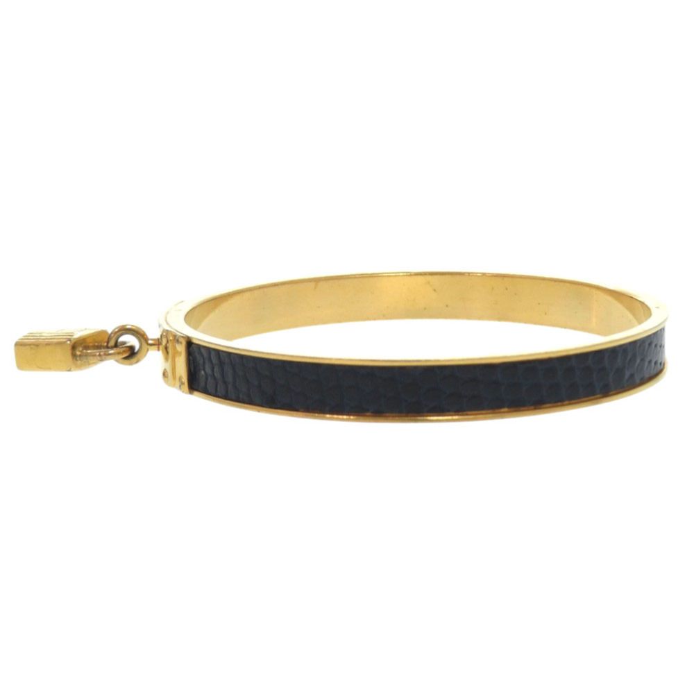 エルメス ケリーバングル リザード GP ネイビー ゴールド バングル