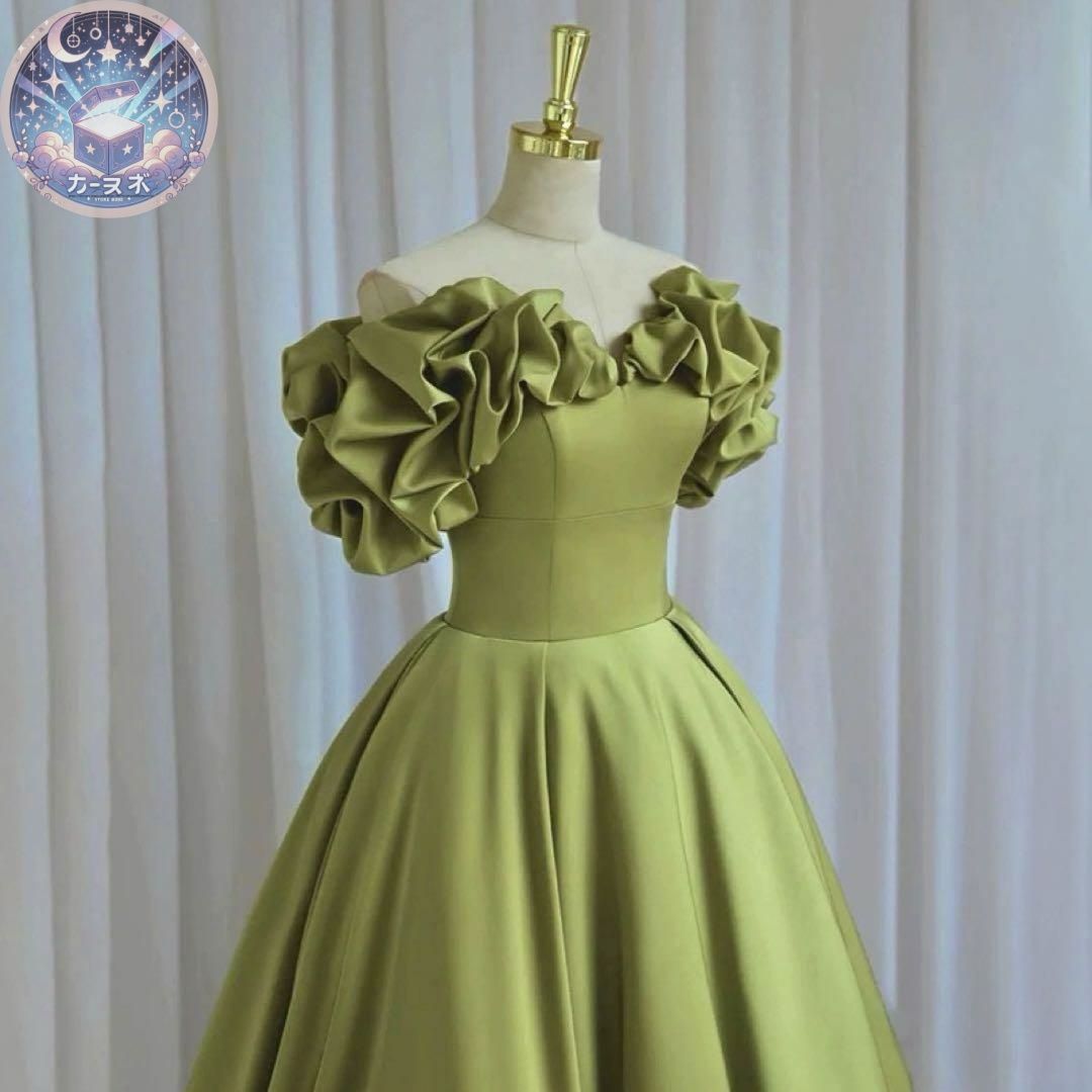 1着のみ 特別価格 フリルが美しい オシャレなグリーンドレス 新品未使用 1着のみ 特別価格 フリルが美しい オシャレな