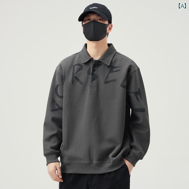 3 XL 0 秋冬 コーデ メンズ 服 シンプル ファッション オシャレ 大人 かっこいい 大きいサイズ ストリート 紳士服 スウェットシャツ ゆったり カジュアル プリント プルオーバー 長袖 トップス ジャケット アウター