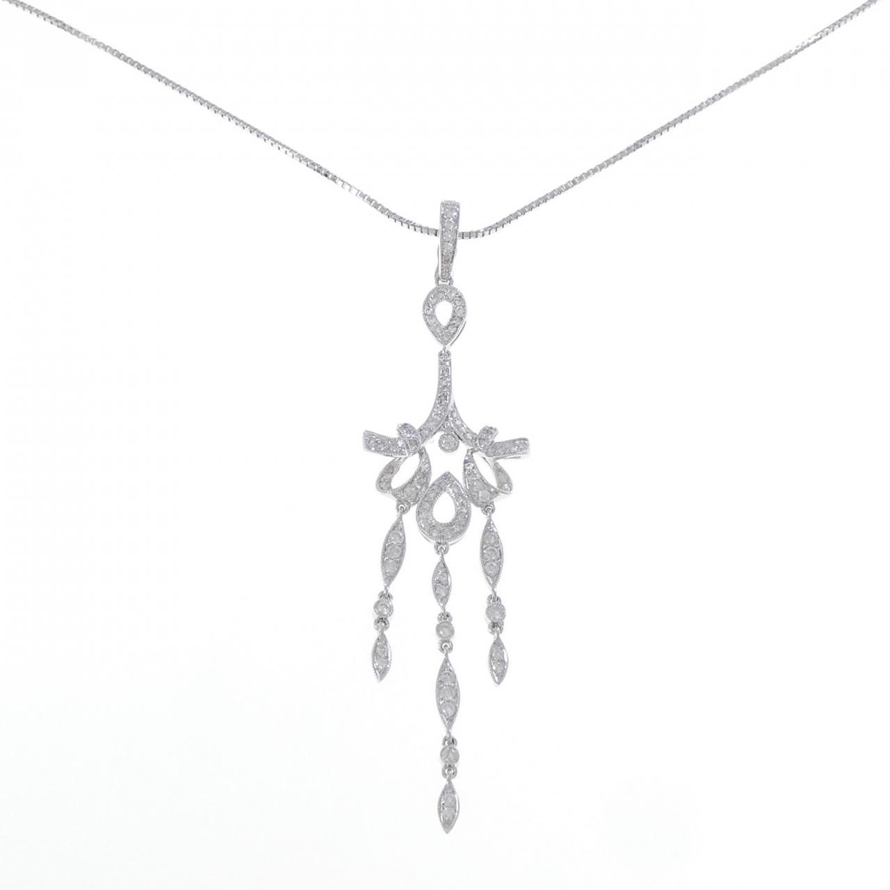 K18WG ダイヤモンド ネックレス 0.78CT