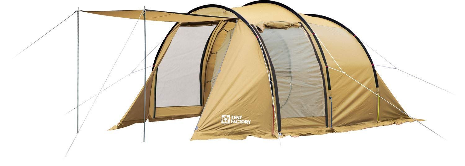 テントファクトリー フォーシーズントンネル2ルームテント 4 人用 TF-4STU2-NR BE 435×255×190 H cm