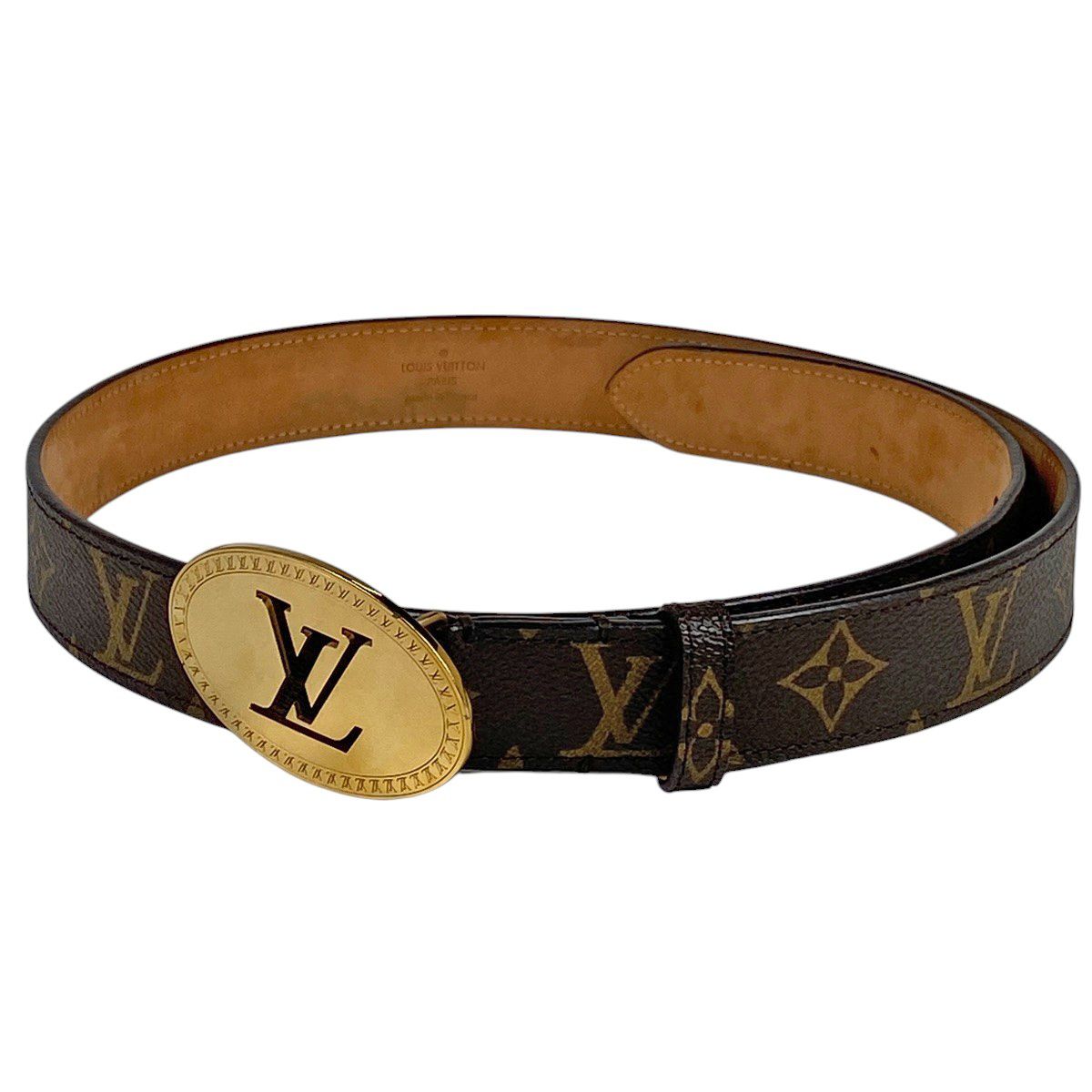 ルイ ヴィトン Louis Vuitton サンチュール オヴァール ベルト モノグラム ブラウン メンズ