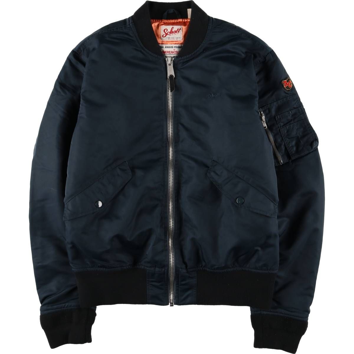 「短丈フライトジャケット」90s Schott ショット MA-1 Schott N.Y.C ショット MA-1 エムエーワン MA1 NEW STYLE ニュー