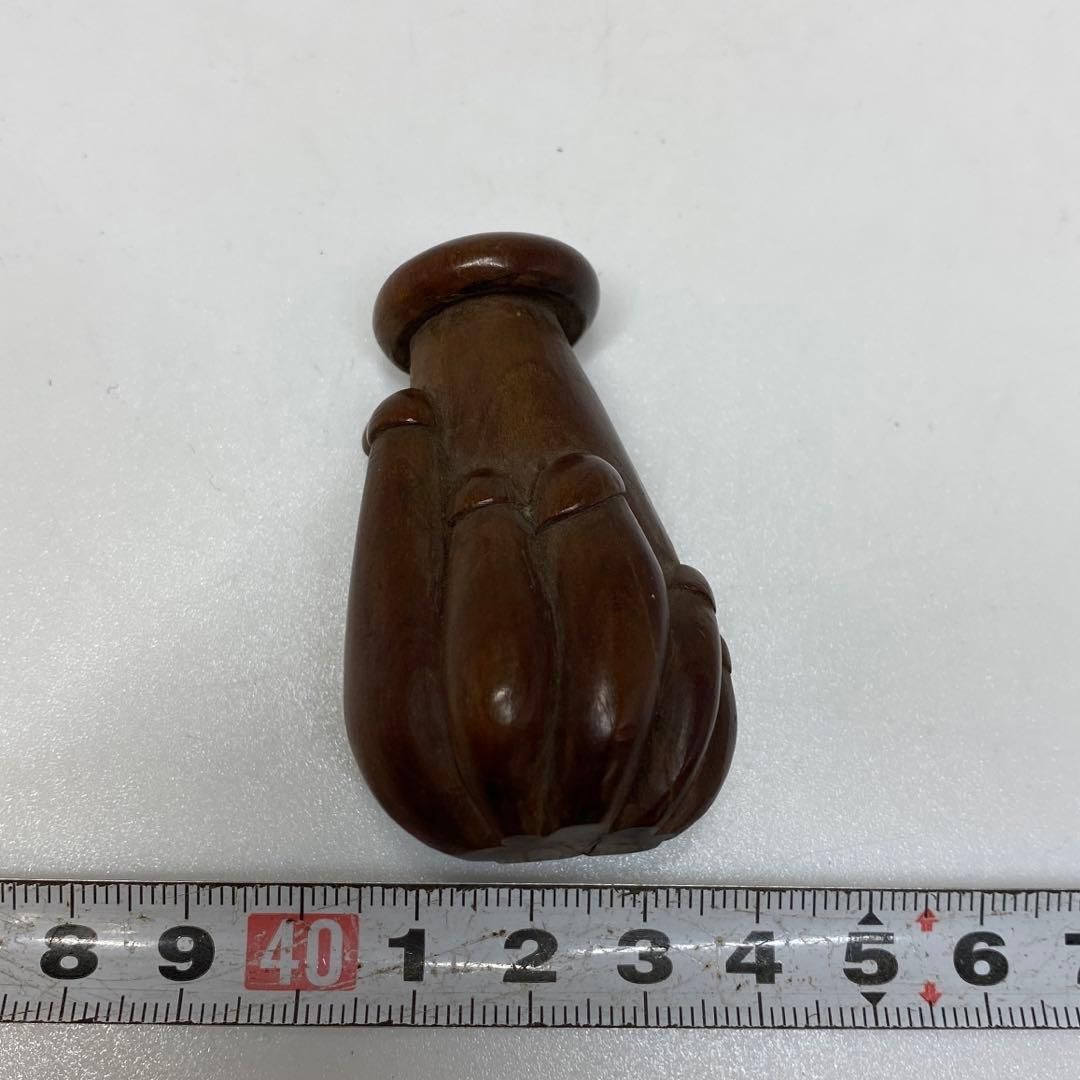  時代 木彫 ヒヨ茸 根付 20 g 東さ5 1205 1 F 陶芸 工芸品