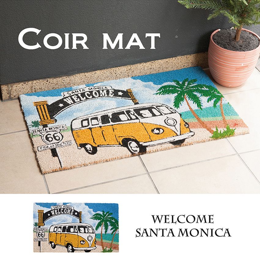 WELCOME SANTA MONICA Coir mat コイヤーマット ウェルカム 玄関マット ハワイアン ウェルカム