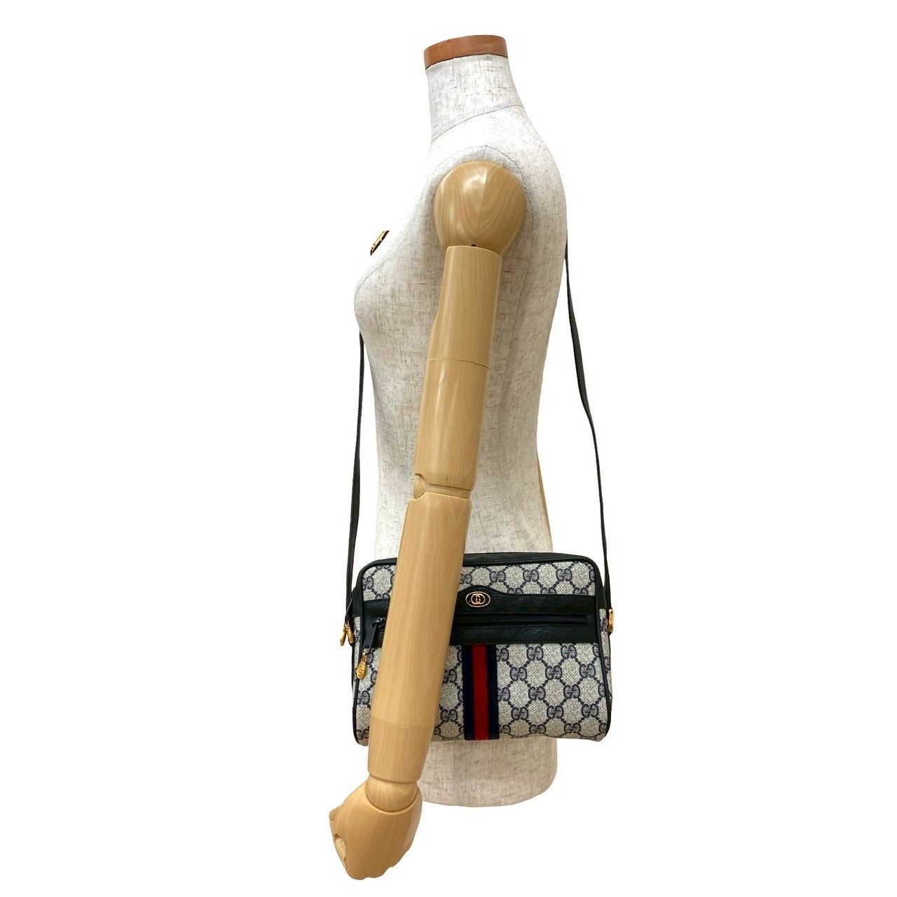 【希少カラー】GUCCI ボディバッグ シェリーライン GGキャンバス レザー ほぼ未使用 GUCCI グッチ オールドグッチ ヴィンテージ シェリー