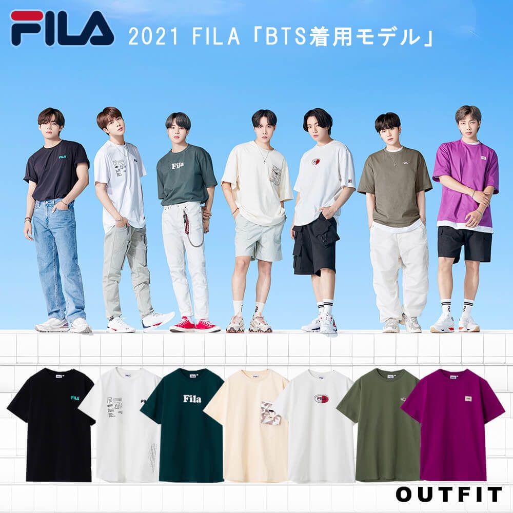 FILA - FILA BTS V着用 【新品】 新品！FILA☆フィラ BTS着用モデル プリントTシャツ Vテヒョン