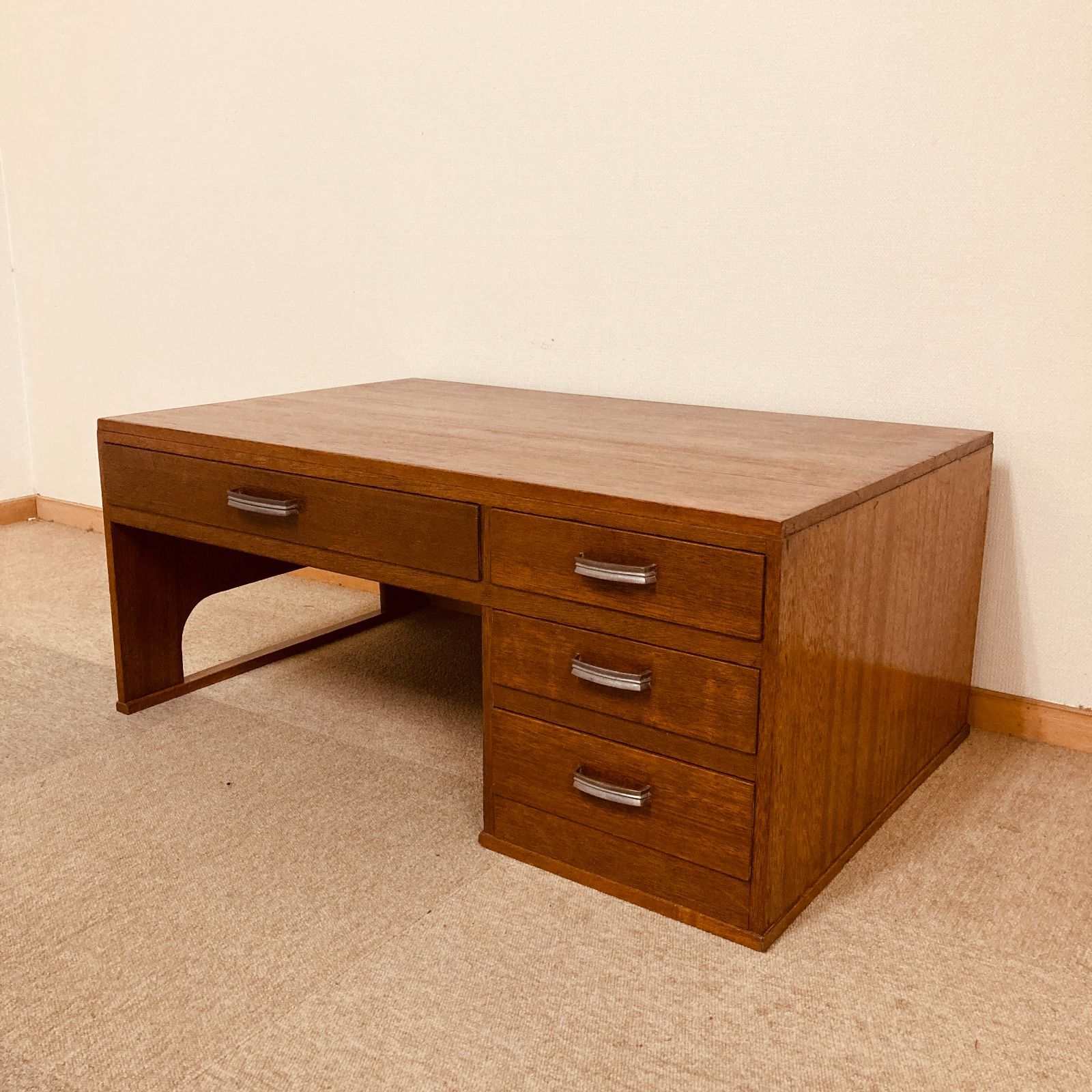 昭和レトロ 文机 ローデスク 引出し2杯 ローボードにも