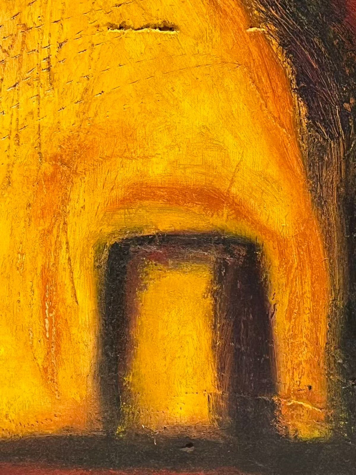 夜の家 油画