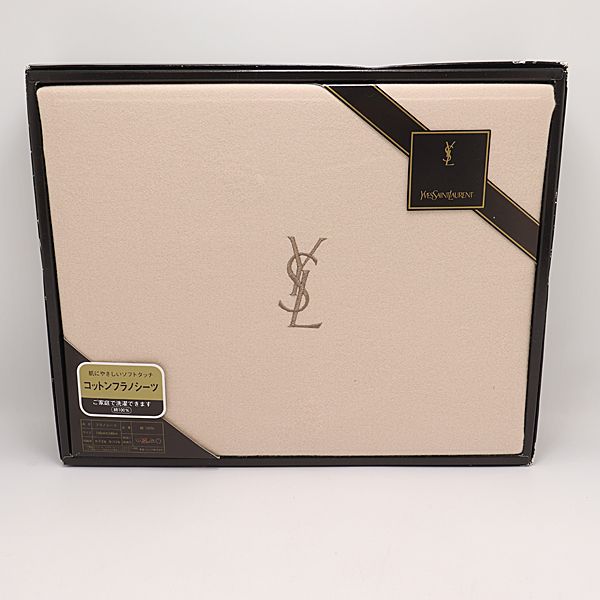 箱付 美品 イヴサンローラン コットンフラノシーツ コットン100% 2000000 NSK SMZ