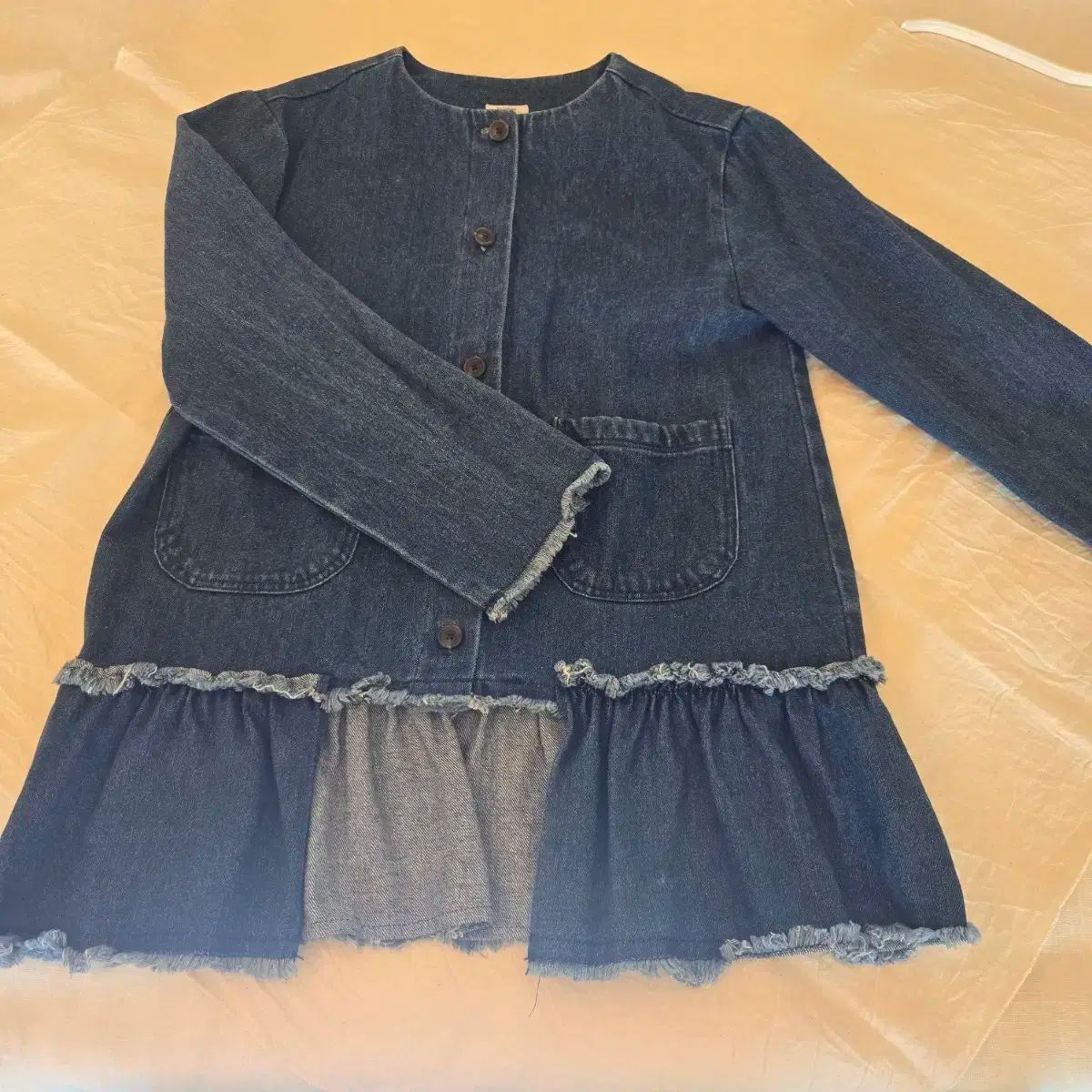 ルラビ デニム フリル 装飾 ジャケット 145 11y