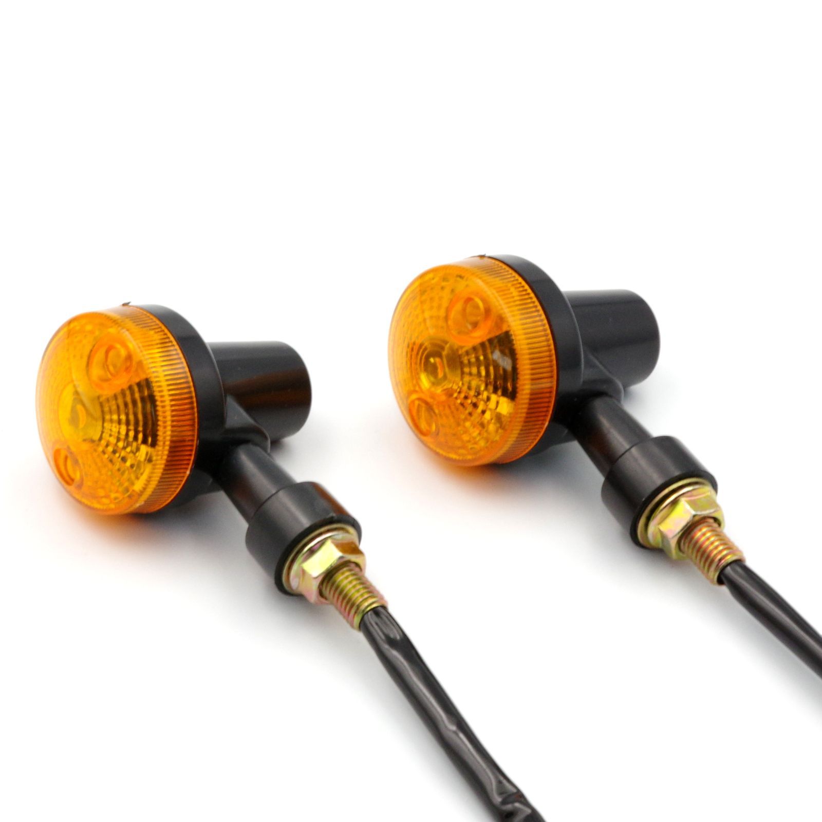 ウインカー 2個セット 丸形 汎用 レトロ ハーレー バイク メッキ