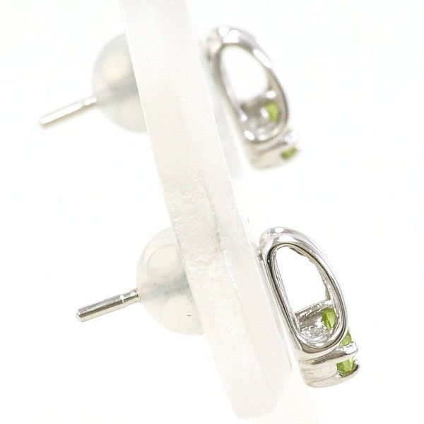 K14WG ピアス pierced earrings ペリドット 総重量約0.6g