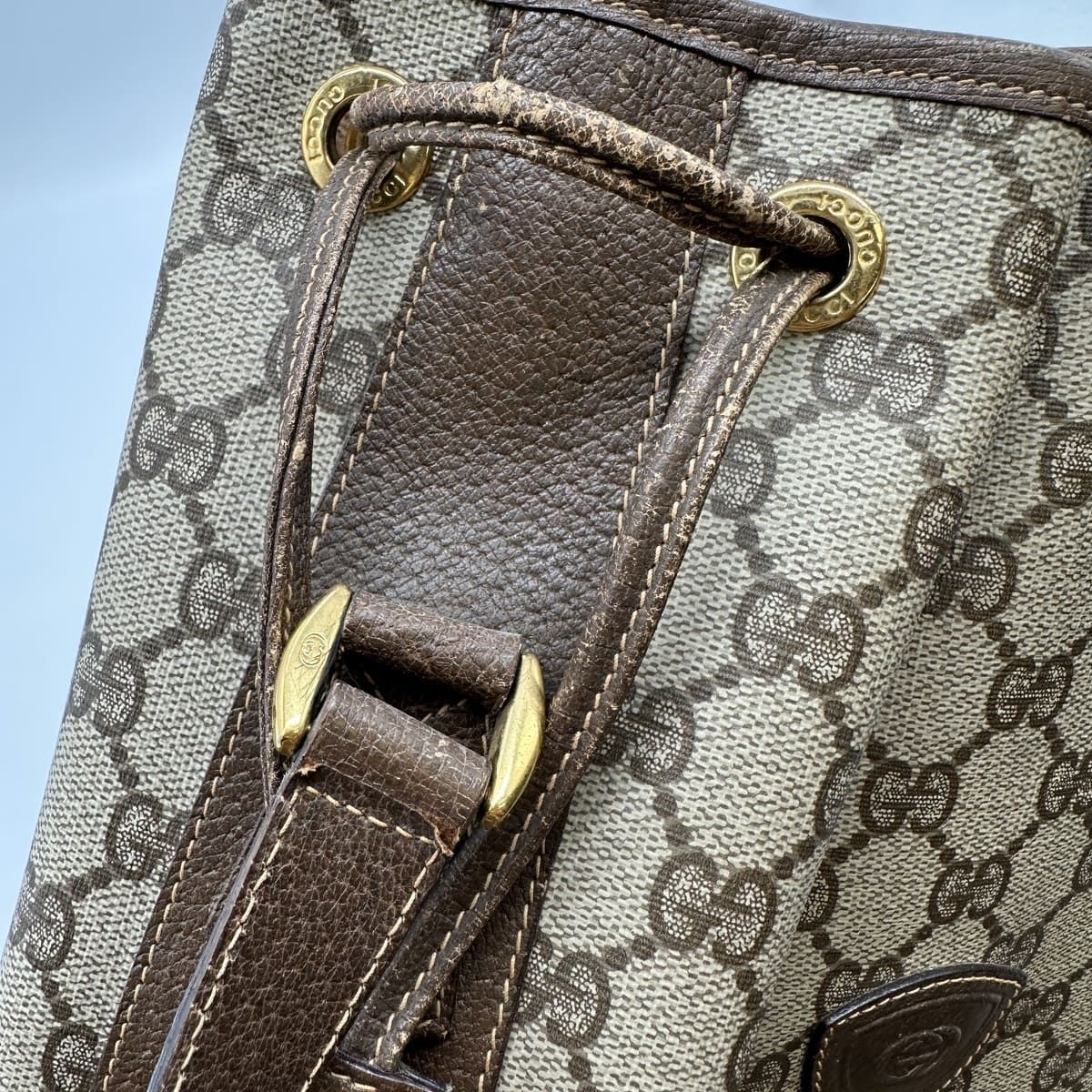 GUCCI グッチ 001 115 ショルダーバッグ 巾着型 GGスプリーム