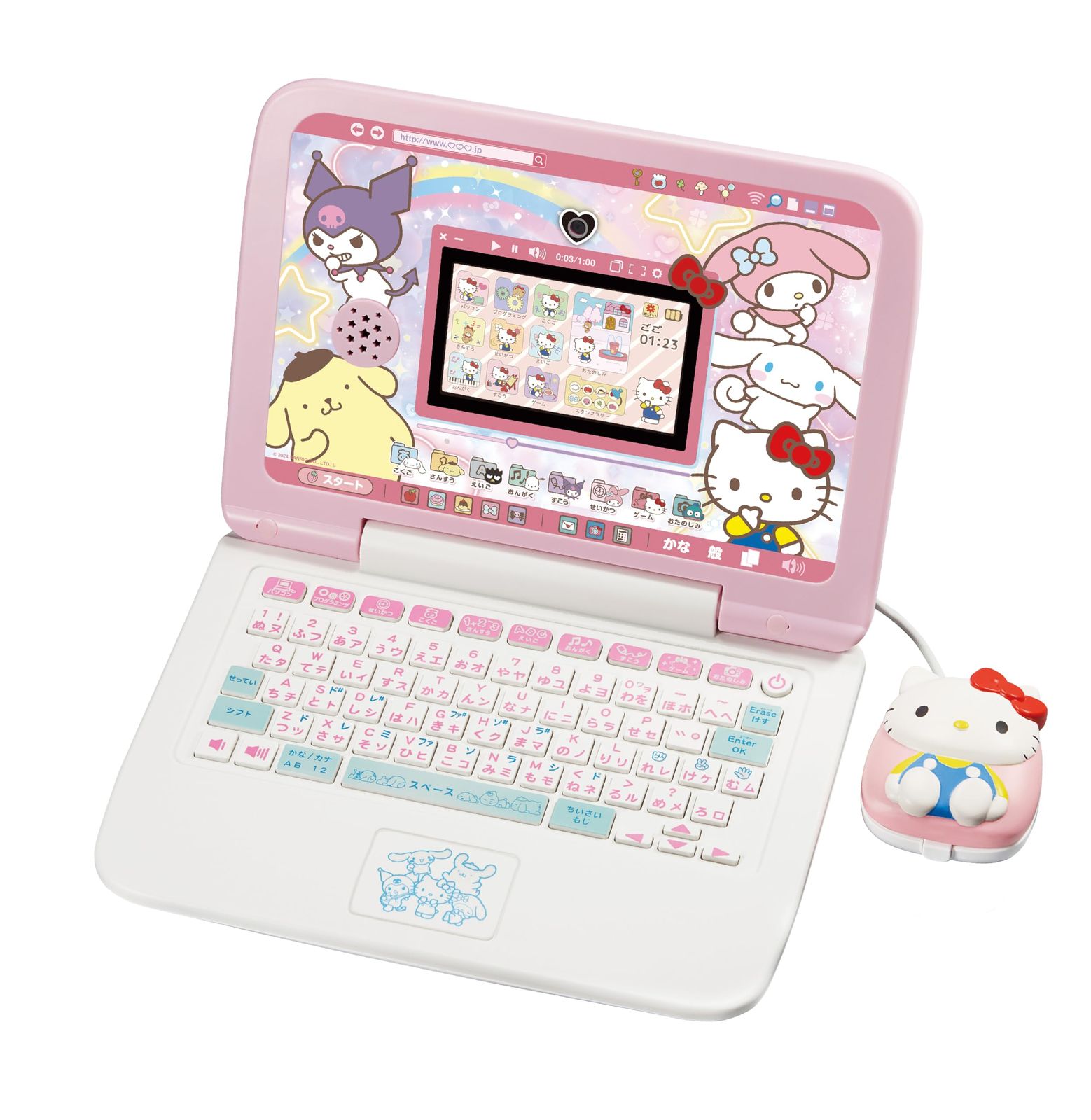 セガフェイブ SEGA FAVE カメラでkawaii マウスできせかえ! サンリオキャラクターズ パソコン ピンク|ホワイト パソコン